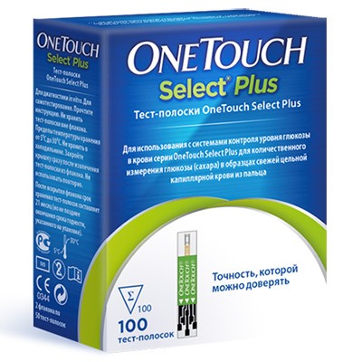 ТЕСТ-ПОЛОСКИ ONE TOUCH SELECT PLUS N100