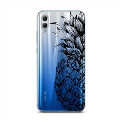 Силиконовый чехол Ананас графика черная на Honor 10 Lite