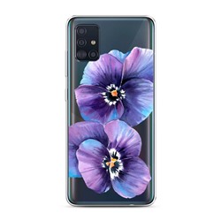 Силиконовый чехол Голубые анютины глазки на Samsung Galaxy A51