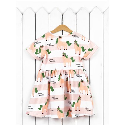 Платье для девочки Baby Boom С156/17-К Единороги на полоске Б108
