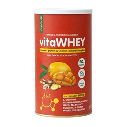 Коктейль витаминно-минеральный Манго куркума и имбирь VitaWhey Mango turmeric & ginger Chikalab 462 гр.