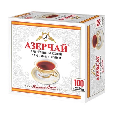 чай Азерчай чёрный с бергамотом 2г*100 пак.