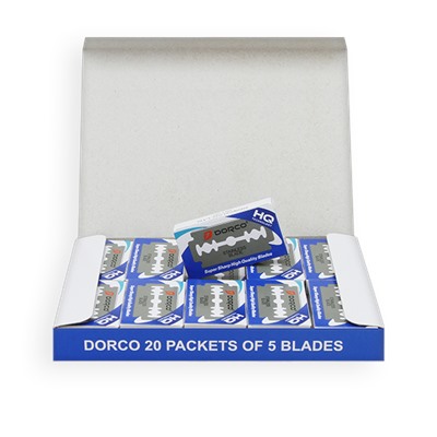 Лезвия для бритья классические двусторонние DORCO ST-300 Platinum 5шт. (20X5шт.=100 лезвий) в коробке, ST-300 5P