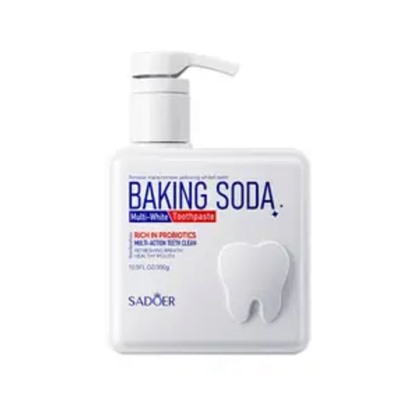 SADOER Отбеливающая зубная паста Baking Soda с дозатором уход и защита от кариеса, 300 гр