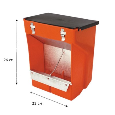 Кормушка бункерная для кроликов 2 секции, пластик, с крышкой
