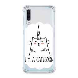 Противоударный силиконовый чехол I am a caticorn на Samsung Galaxy A50