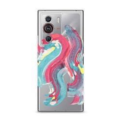 Силиконовый чехол Зелено-красные мазки краски на ZTE Nubia Z40 Pro