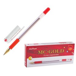 Ручка шариковая MC GOLD красная 0.5мм  BMC-03 MunHwa