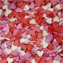 Посыпка кондитерская "Сердечки красные/розовые/белые" 7 мм, 0,75 кг