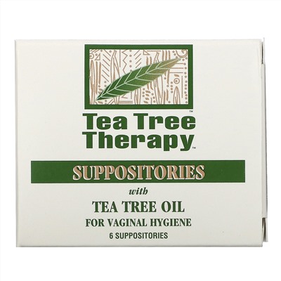 Tea Tree Therapy, cвечи с маслом чайного дерева для гигиены влагалища, 6 свечей
