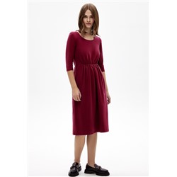 Трикотажное платье, цвет бордовый