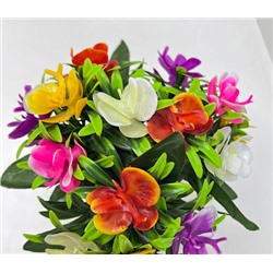 Цветы искусственные декоративные Ирисы малые пластик (5 цветков) 17 см
