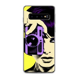 Силиконовый чехол Девушка с фотоаппаратом на Samsung Galaxy S10