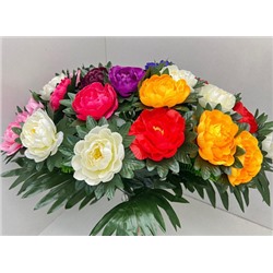 Цветы искусственные декоративные Пионы 9 бутонов + папоротник 45 см