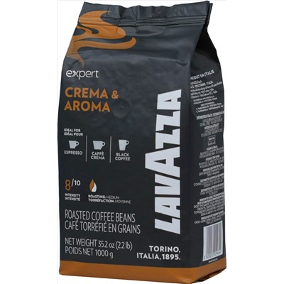 LAVAZZA. Expert Crema&Aroma (зерновой) 1 кг. мягкая упаковка