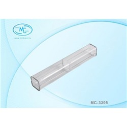 Футляр для ручки 15,5х3 см MC-3395 прозрачный прямоугольный пластиковый корпус, силиконовый держатель Basir