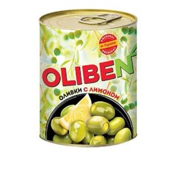 «OLIBEN», оливки крупные с лимоном, 270 гр. KDV
