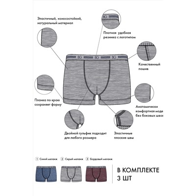 Набор трусов BeGood UM1201A Underwear 3 шт.