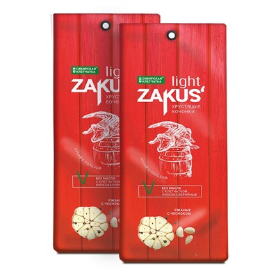 "ZAKUS" хрустящие бочонки ржаные с чесноком, 50 г