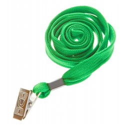 Шнурок для бейджа 45 см с метал клипсой зеленый 284665