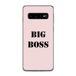 Силиконовый чехол Big boss на розовом на Samsung Galaxy S10