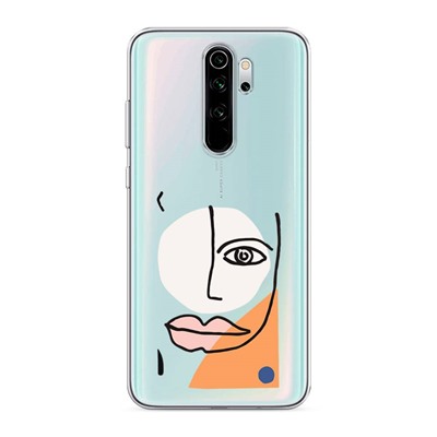 Силиконовый чехол Абстрактный лайнарт белый на Xiaomi Redmi Note 8 Pro