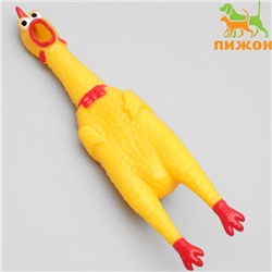 Игрушка пищащая "Задумчивая курица" для собак, 28 см, жёлтая