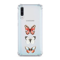 Противоударный силиконовый чехол Бабочки в ряд 2 на Samsung Galaxy A50