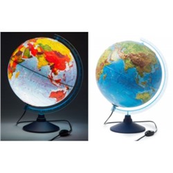 Глобус 32 см физико-политический Рельефный с подсветкой Классик Евро Ке013200233 Globen