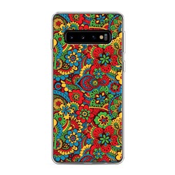 Силиконовый чехол Цветы хиппи на Samsung Galaxy S10