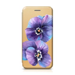 Чехол-книжка Premium Голубые анютины глазки на Honor 10