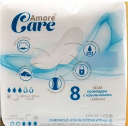 Прокладк.AmorCare ночн.8шт 3капли