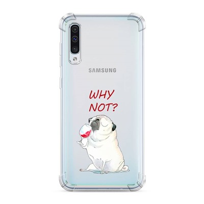 Противоударный силиконовый чехол Why not на Samsung Galaxy A50