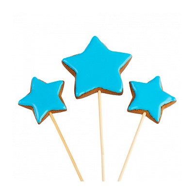 Топпер пряничный Звёзды синие, набор 3 шт