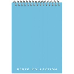 Блокнот на спирали А5 60л клетка "Pastel Collection Blue" пластиковая обложка 3411 Полином