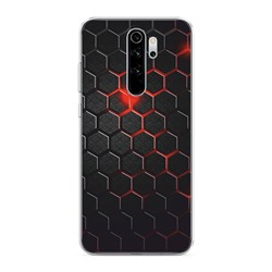 Силиконовый чехол Фон соты красные на Xiaomi Redmi Note 8 Pro