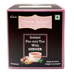 Чай чёрный растворимый с имбирём Instant Pre-mix Tea With Ginger Bharat Bazaar 10 пак.