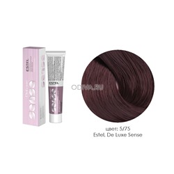 Estel, De Luxe Sense - крем-краска (5/75 светлый шатен коричнево-красный), 60 мл
