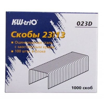 Скобы №23/13 1000шт оцинкованные 023D (812046) KW-Trio