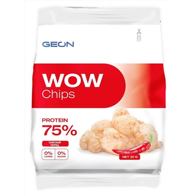 Geon Чипсы протеиновые безуглеводные wow protein chips 30 гр. Тайский перец