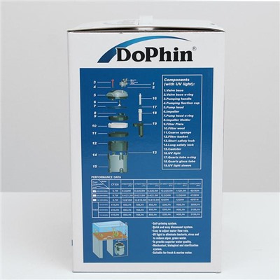 Внешний канистровый фильтр Dophin CF-600 (KW),650л/ч
