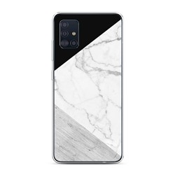 Силиконовый чехол Мрамор с черной геометрией на Samsung Galaxy A51