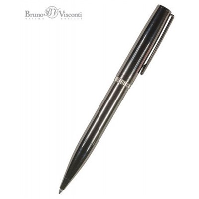 Ручка автоматическая шариковая 0.7мм "BOSTON" синяя, металлический корпус черный вороненая сталь 20-0359 Bruno Visconti