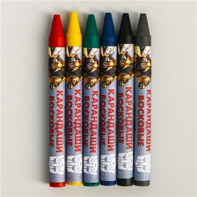 Восковые карандаши Transformers, набор 6 цветов