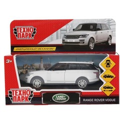 Машина металл RANGE ROVER VOGUE длина 12 см, двер, багаж, инерц, белый, кор. Технопарк