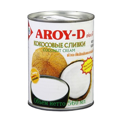 Сливки кокосовые Coconut Cream Aroy-D 560 мл. ж/б