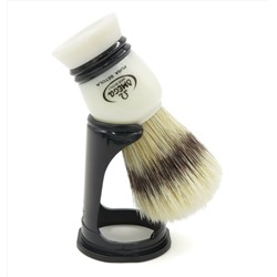 Помазок для бритья Omega 80267/80266 Pure bristle shaving brush. Натуральная щетина, имитация барсука. (ручка Слоновая кость) (+подставка для хранения) (Италия)