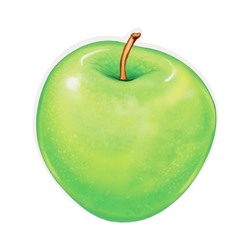 Плакат вырубной "Зелёное яблоко" 10х9 см