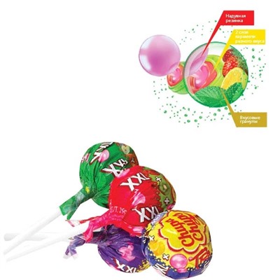 Chupa Chups XXL 4D ассорти 29 г*40 шт, шоубокс