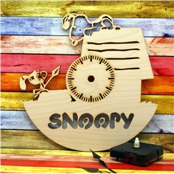 053-7327 Часы "Snoopy" - деревянная заготовка